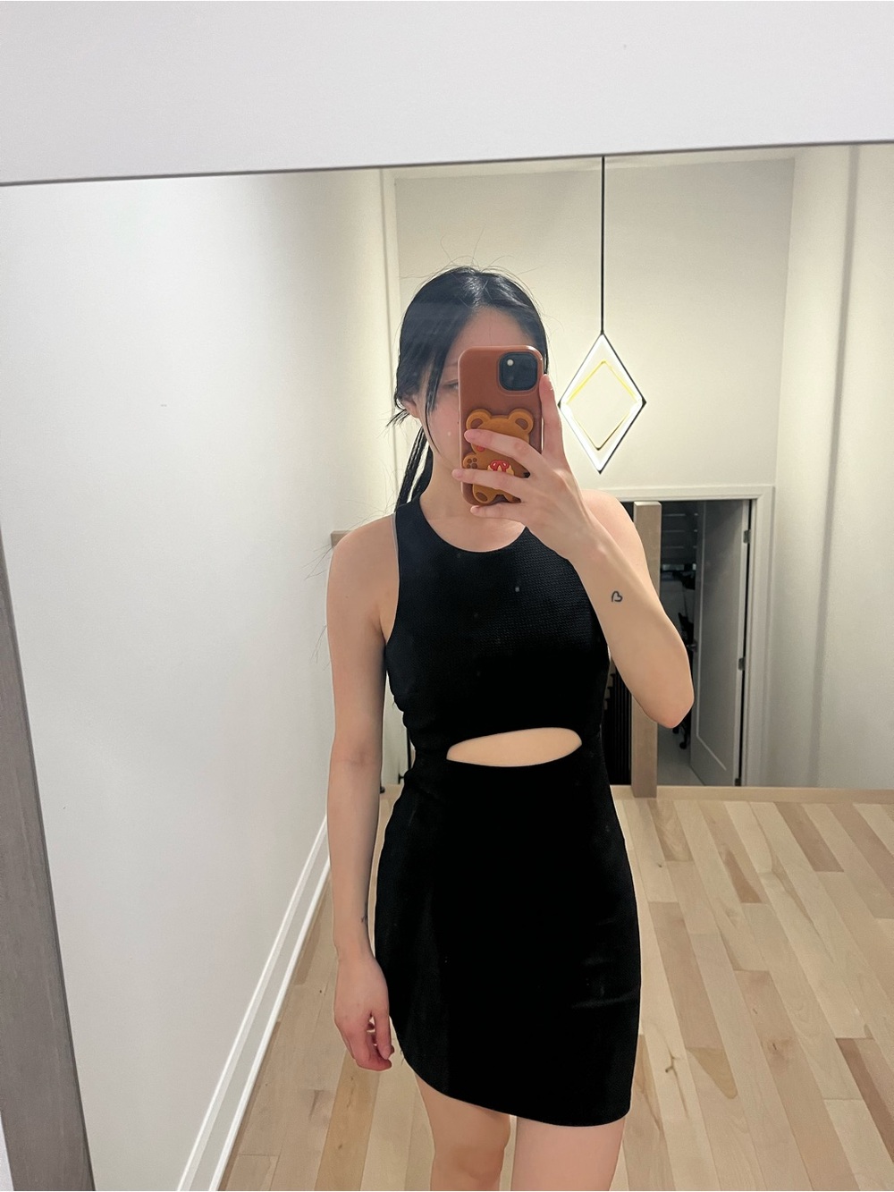 The Vintage Shop Black Cutout Mini Dress
